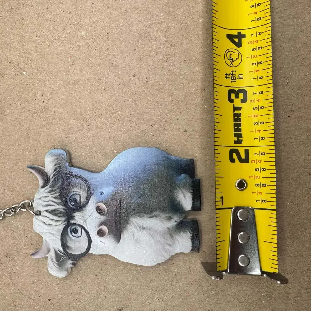 Cute Cartoon Highland Cow Acrylic Keychain or Ornament